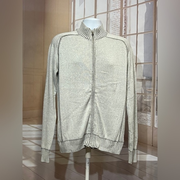 🛍️BKE Light gray mock neck full zip sweater size S. - Picture 4 of 15